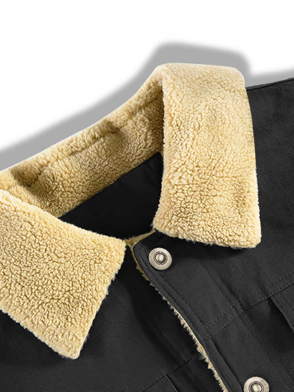 Men'S Solid Color Commuter Outdoor Fleece Jacket - Black