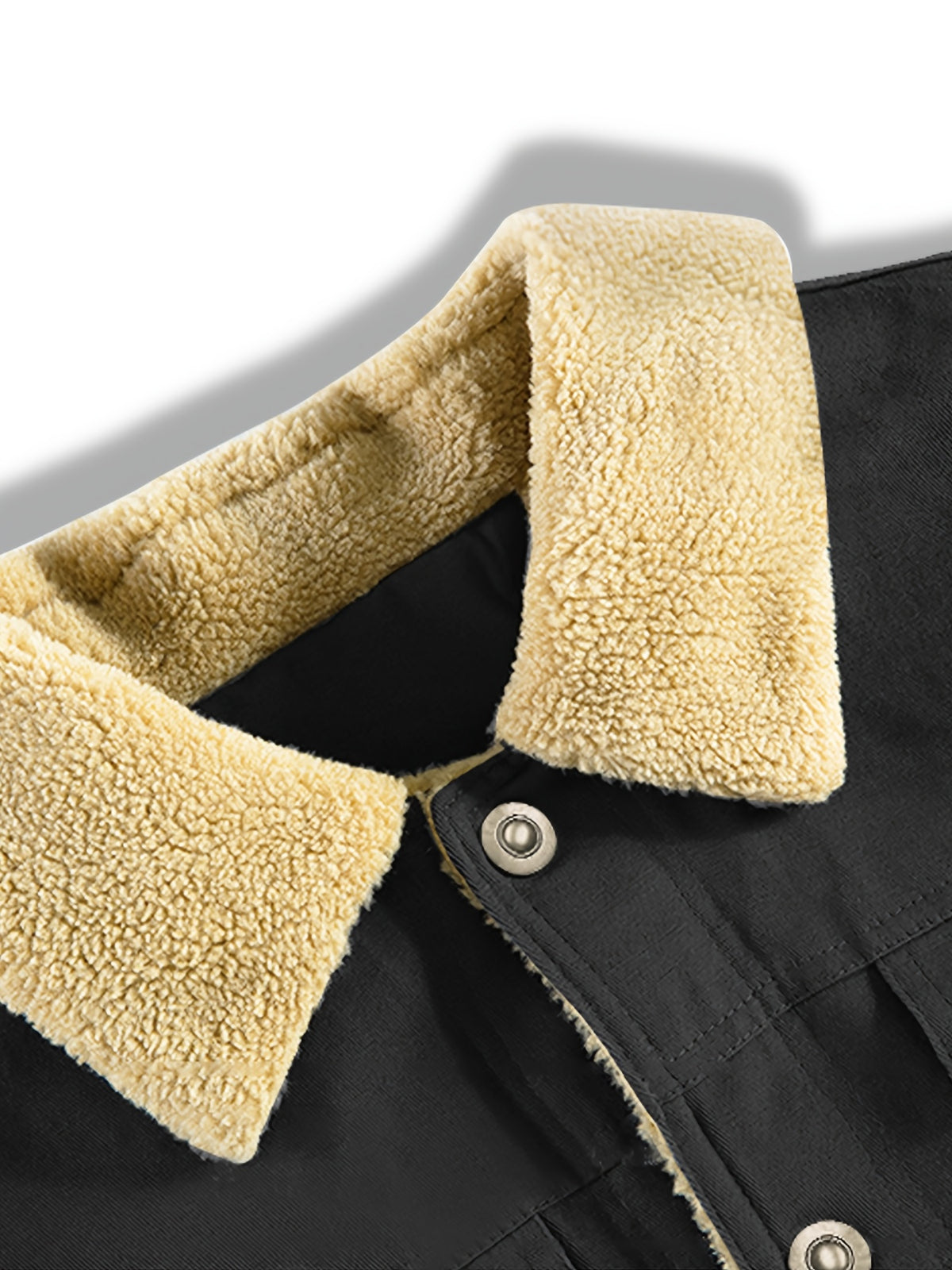 Men'S Solid Color Commuter Outdoor Fleece Jacket - Black