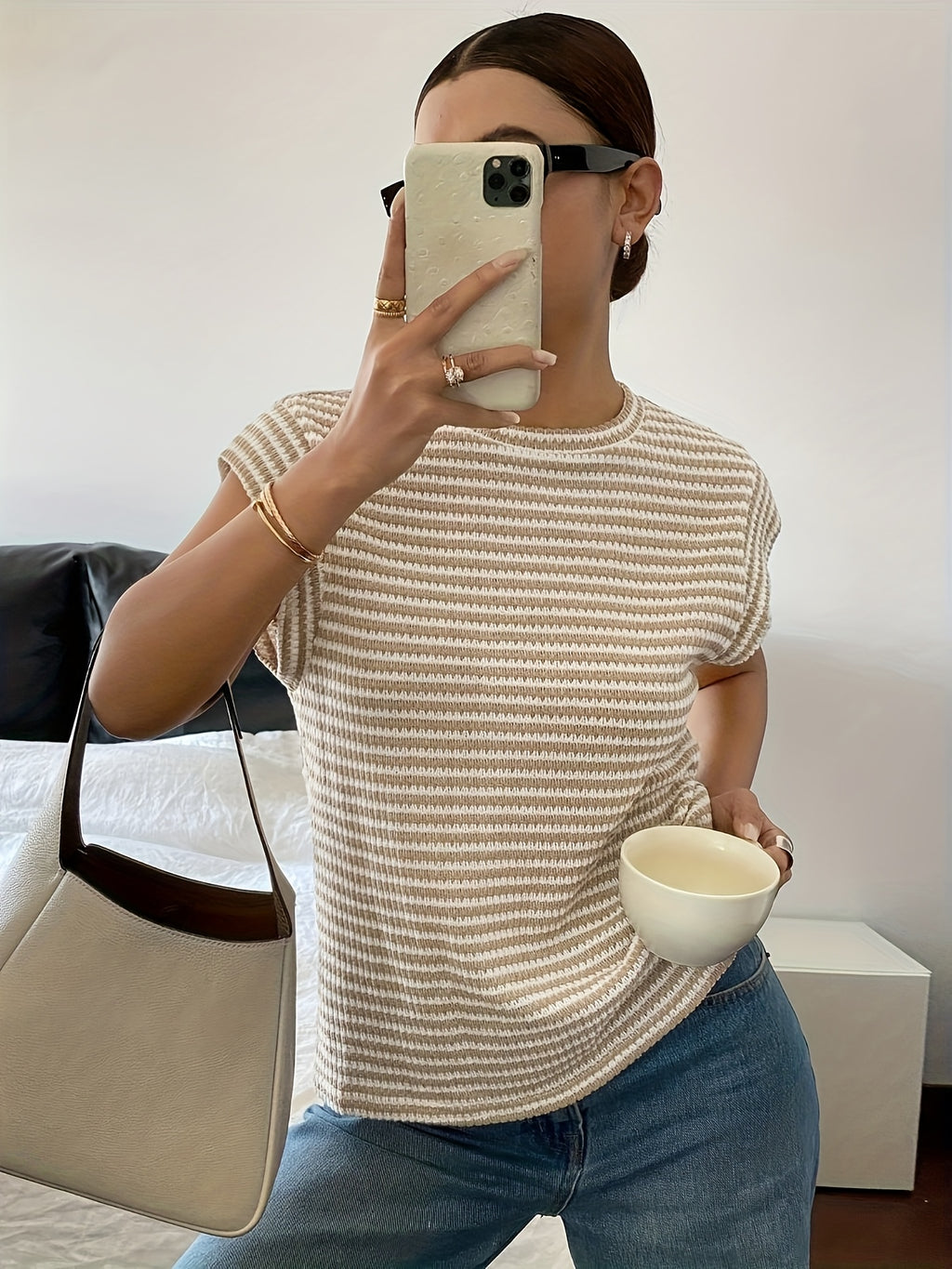 Fresh and Stylish Women's T-Shirt - Brown