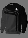 New Fashionable Trendy Crew Neck Long Sleeve Autumn/Winter Printed Crew Neck Sweatshirt Men's Top - Mixed colors