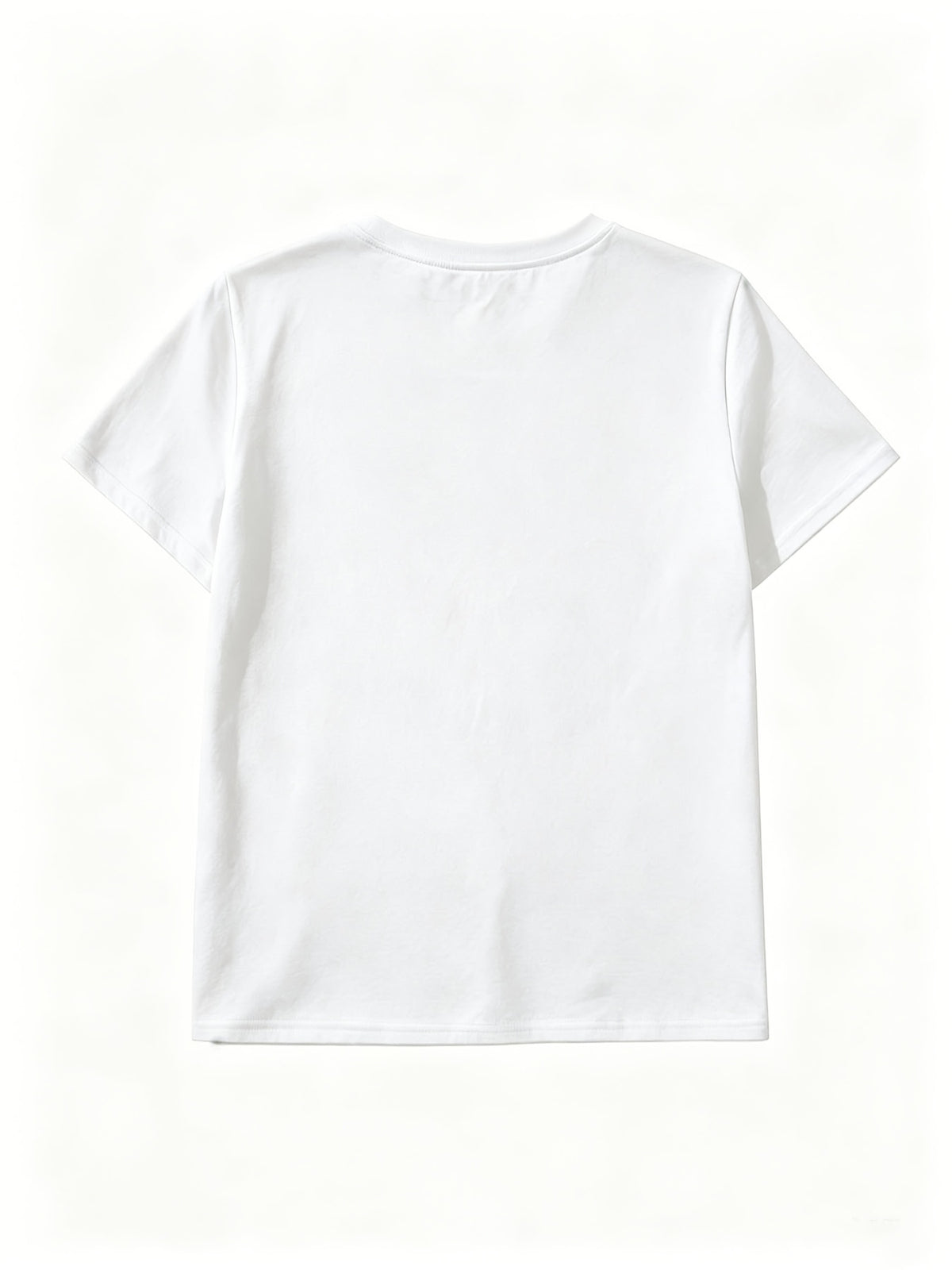Women'S Short-Sleeved Crew Neck T-Shirt - Breathable Letter Print Top, No Bra Pad Design Suitable for Size S And Daily Casual Wear, Machine Washable Crew Neck Shirt Elegant Special Line Shirt, Essential for Daily Wear - White