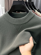 Men's Waffle Knit Half-Turtleneck Base Layer, a Low-cut Half-turtleneck That Doesn't Constrict the Neck, Providing Moderate Warmth, Suitable for Both Business Attire and Casual Daily Wear - SINBOS - Green