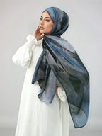 Lightweight, Breathable, And Skin-Friendly with a Soft Gradient Design; Suitable As a Headscarf Or Shawl. A Stylish Yet Modest Choice for Women for Various Occasions - from Prayer And Daily Outings to Social Gatherings - Sea Blue