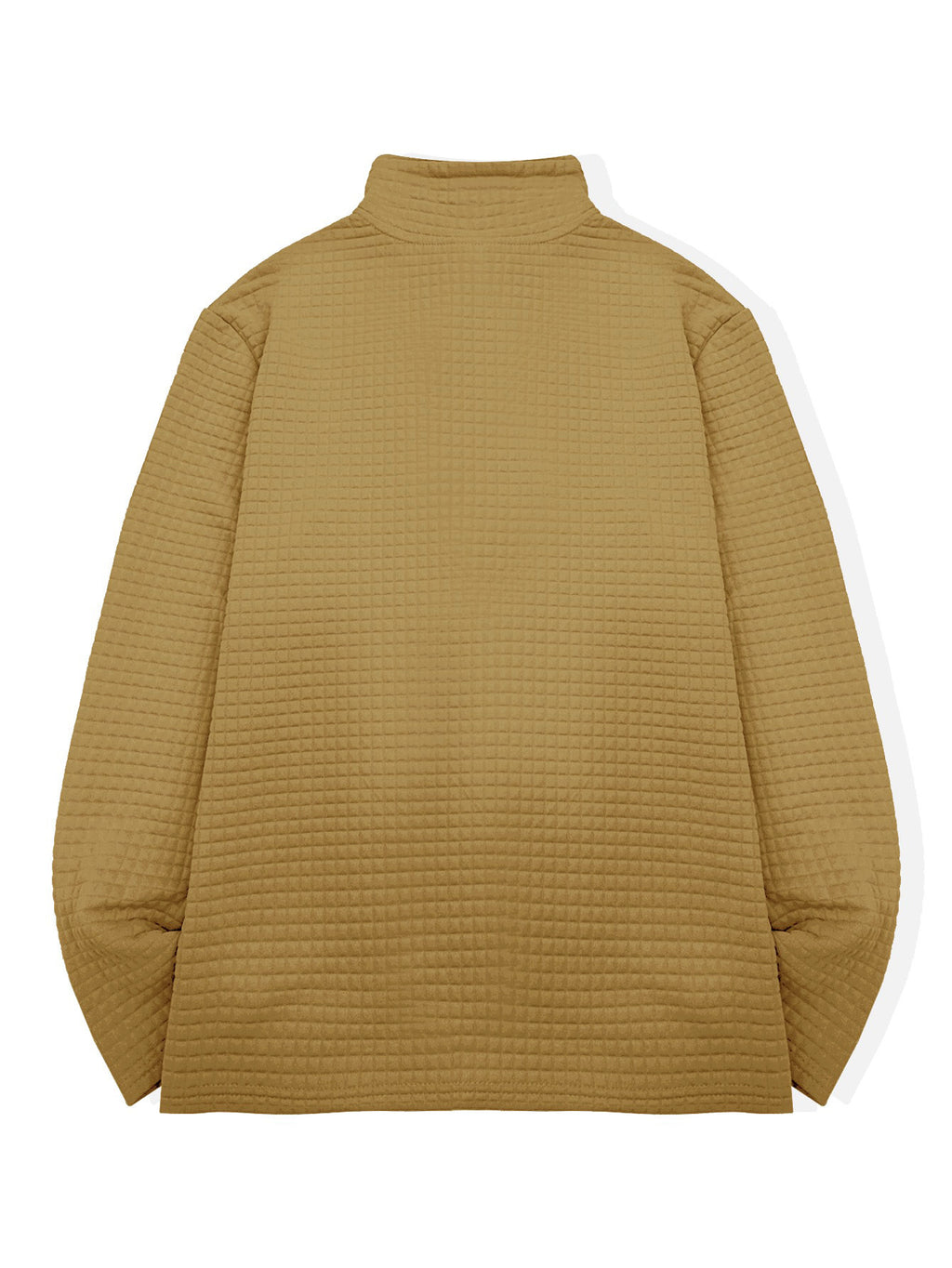 HOONIGAN Men's Printed Half-Zip Fashion Waffle Knit Texture Autumn/Winter Simple Casual Versatile Sporty POLO Shirt Sweatshirt, New Autumn/Winter Long-Sleeve Lapel Top, Comfortable and Breathable Fabric, Valentine's Day Gift, Preferred Birthday Gift - Khaki