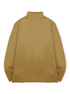 HOONIGAN Men's Printed Half-Zip Fashion Waffle Knit Texture Autumn/Winter Simple Casual Versatile Sporty POLO Shirt Sweatshirt, New Autumn/Winter Long-Sleeve Lapel Top, Comfortable and Breathable Fabric, Valentine's Day Gift, Preferred Birthday Gift - Khaki