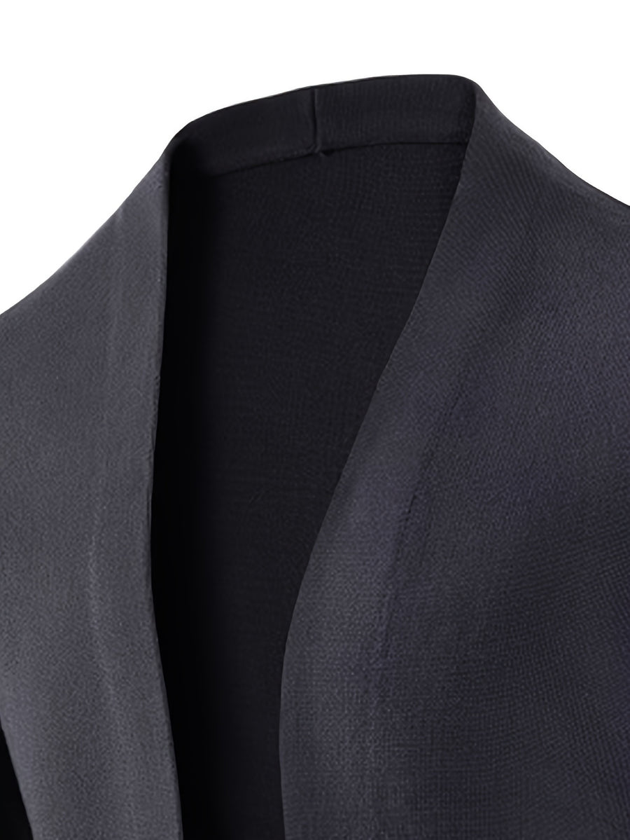 Solid Color Men'S Cardigan for Autumn And Winter, Featuring a V-Neck Design, Stylish Slim Fit, Versatile for Business And Casual Wear, Soft And Comfortable with a Three-Dimensional Shape, Long Sleeves, Pockets, And Warm Knitted Fabric - Grey