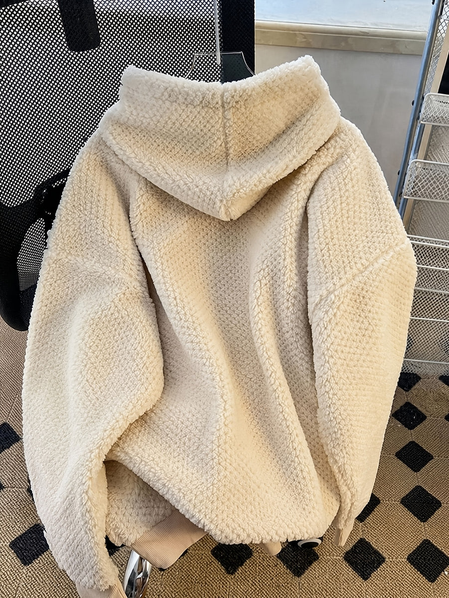 Autumn and Winter New Fleece Hoodie - Apricot