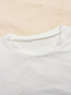 Women's Elegant Slim-Fit Solid Color Long Sleeve T-Shirt - Round Neck Blouse, Medium-Stretch Smooth Fabric, All-Season Versatile Top for Casual & Professional Wear, Machine Washable Shirt - White