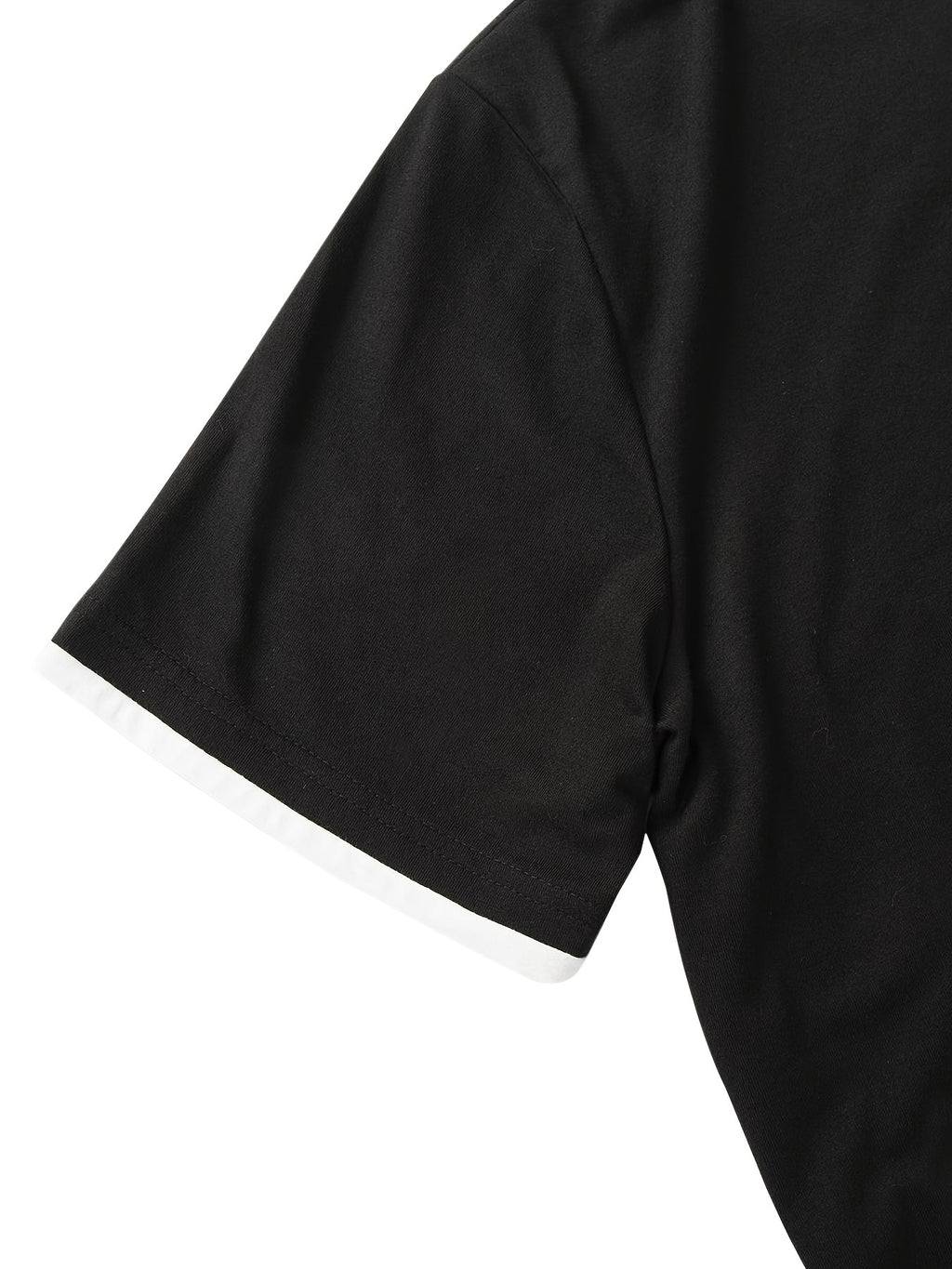 Hooded Short-Sleeved Solid Color Casual Pocket Men'S T-Shirt - Black