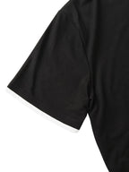 Hooded Short-Sleeved Solid Color Casual Pocket Men'S T-Shirt - Black