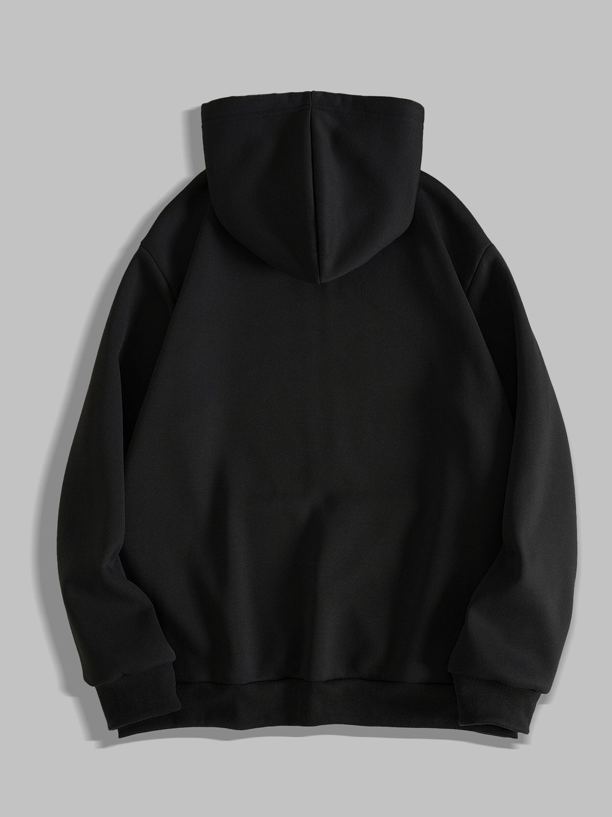 Black Metal Thorns Print Zipper Hooded Cardigan Sweatshirt - Black