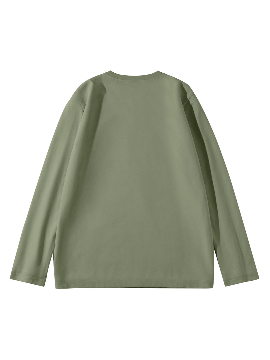 Mùshān Snow Selected Paul Frank Pure Breathable Spring And Autumn Men'S Long Sleeve T-Shirt - Matcha Green