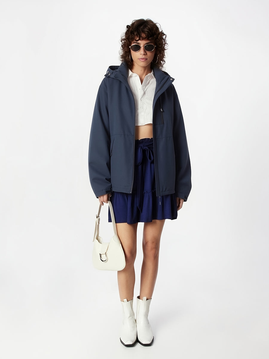 2026 Spring New Casual Hooded Jacket for Women - Navy Color