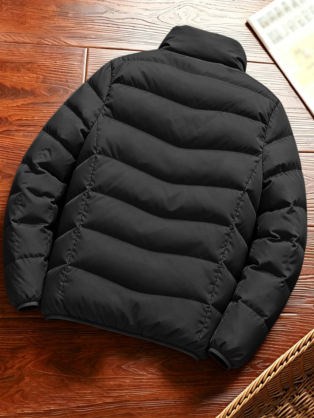 Men'S Autumn Winter Jacket - Zippered Winter Coat with Stand-Up Collar, Comfortable And Warm Casual Outerwear, Layering Essential for Cold Weather - Machine Washable - Blue/Black/Yellow, Versatile Fashion Piece for Daily Casual/Party Entertainment - Black