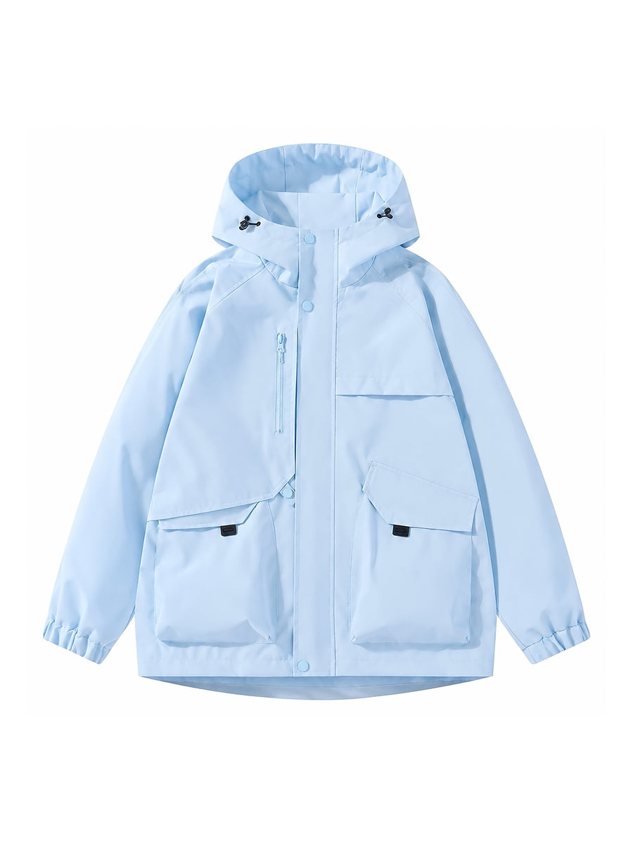 Men'S Lightweight Hooded Softshell Jacket - a Classic, Rugged, And Casual Full-Zip Coat with Multiple Pockets. Suitable for Hiking, Camping, Travel, And Daily Commuting; Ideal for Spring, Summer, And Autumn Wear. A Great Gift Choice for Men - Light Blue