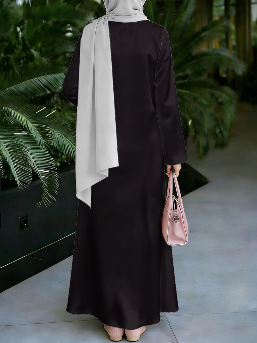 New Middle Eastern Style Muslim Elegant Robe, Featuring Middle Eastern Ethnic-style Prints and a Long Skirt Design, Suitable for Eid Al-Fitr and Eid Al-Adha. This Loose, Comfortable, and Breathable Long-sleeve Dress Is Perfect for Commuting - Mixed colors