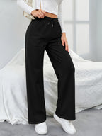 Halloween Autumn/Winter 2027NEW Home Women Apparel Women Clothing Women Bottoms Women Sweatpants Women's Comfort Fabric Casual Drawstring Waist Loose Sweatpants Suitable for S Business Casual Woman Graduation Back to - Black