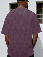 Men's Solid Color Tie-Dye T-Shirt - Multicolor Suitable for Fan Gatherings & Parties, Casual Crew Neck Short Sleeve Tee with Subtle Tie-Dye, Machine Washable for Events, Casual Attire & Themed Outfits - Purple