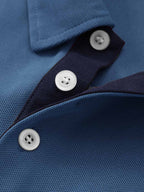 New Men's Fashion Street Sport Golf Short-Sleeve Polo Shirt, Lightweight Soft Fabric, Outdoor Casual Business Breathable Polo Shirt, Essential for Daily Leisure - Sky Blue