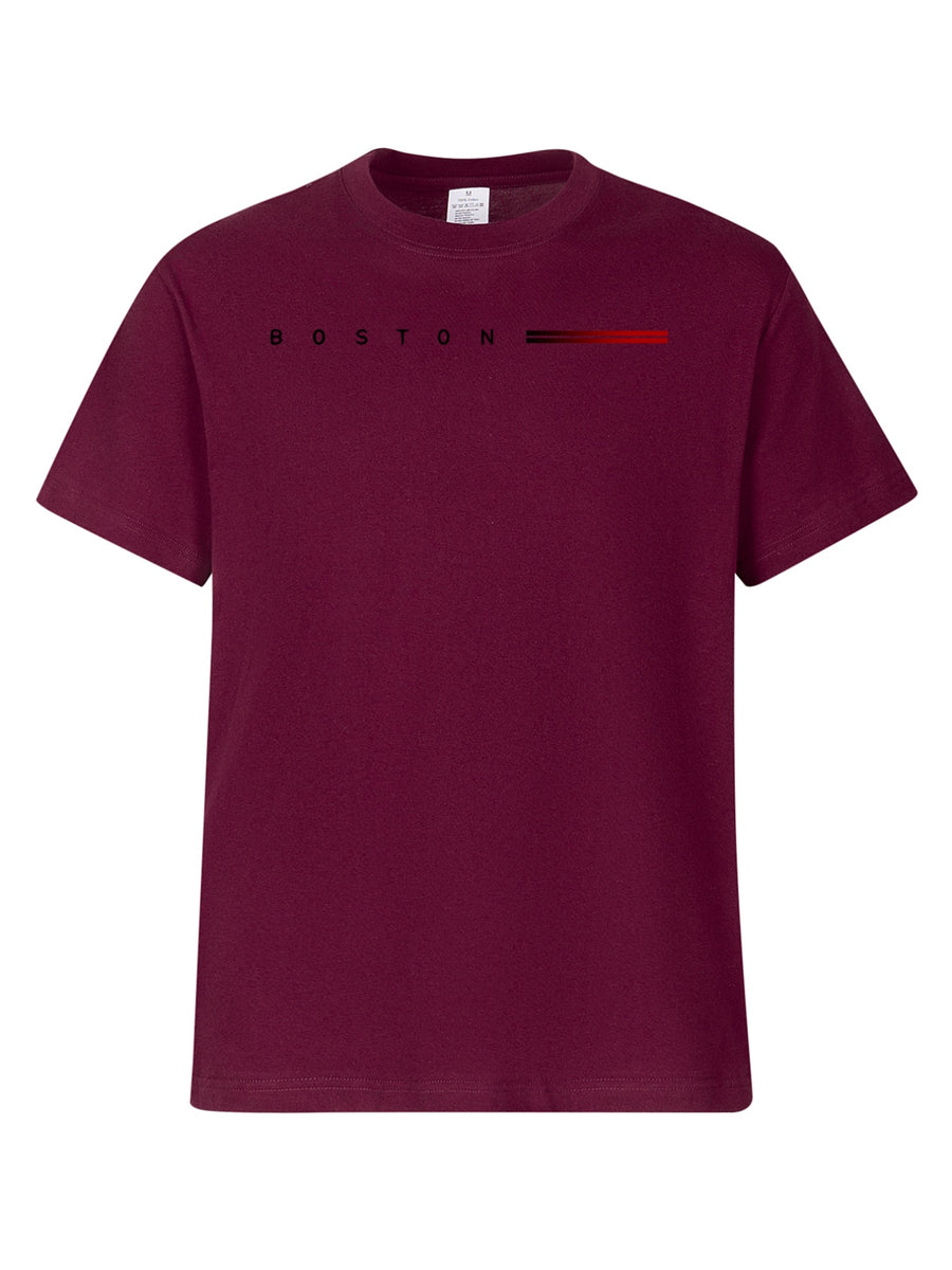 Heavyweight Men's 100% Pure Cotton Crew Neck Printed T-Shirt, a Stylish and Versatile High-Quality Top, an Essential for Daily Wear, Street Jogging, and Other Casual Outfits - Red