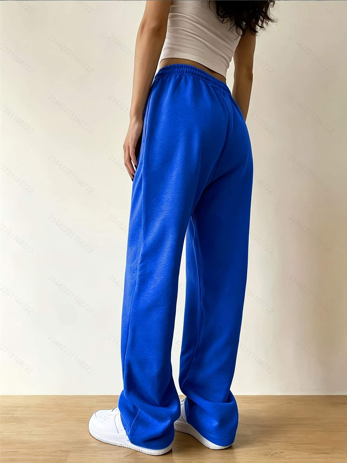 Autumn And Winter Beauty European And American Fashion Casual Trousers - Multicolor-Blue