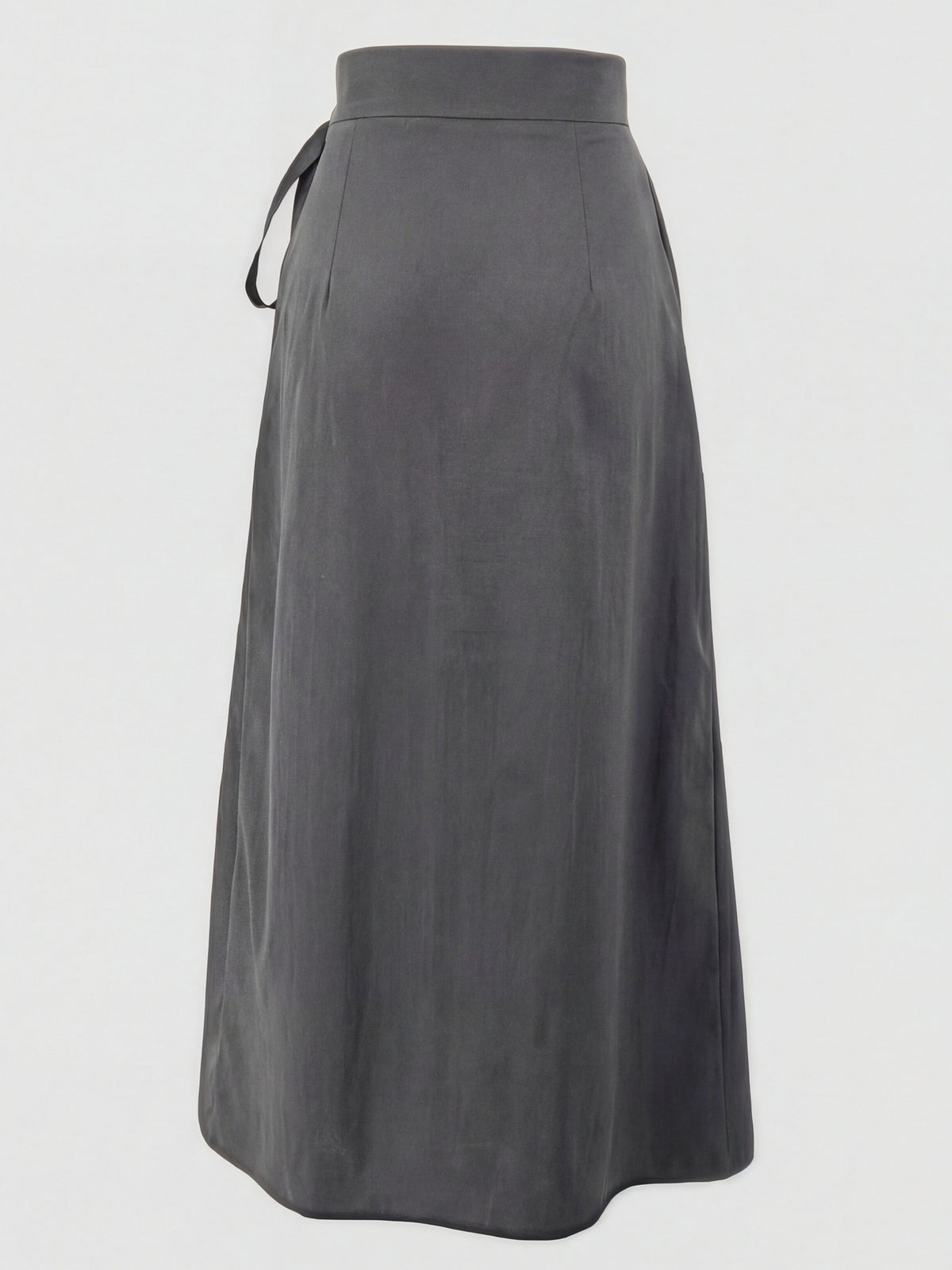 Gray High-Waist Tie-Front Skirt, Design Exudes Style, Flared A-Line Silhouette And Elegant, Effortlessly Create Commute And Date Elegant Looks [Niannian] - Dark Gray