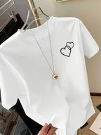 Women'S Blended T-Shirt – Classic Fit, Soft And Breathable, Casual Wear, Timeless Round Neck Design, Versatile for Various Outfits, Stretchy And Comfortable, Machine Washable - White