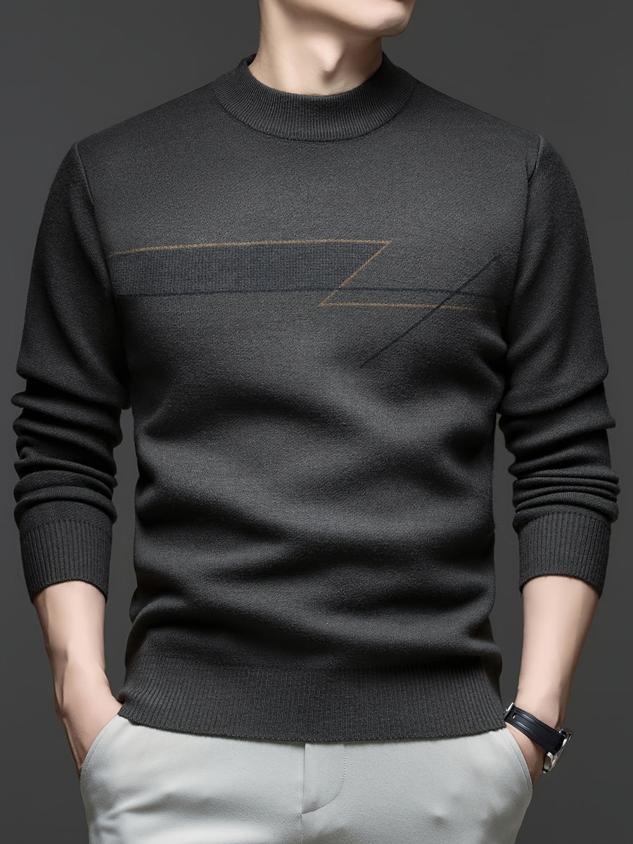 Minimalist Urban Warm Sweater, Wear-Resistant for City Casual Wear - Dark Khaki 2