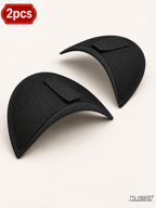 2pcs Lightweight Black Shoulder Shaping Pads, Hook-And-Loop Inserts for Tops And Coats, Builds a Fuller More Polished Shoulder Line - Black