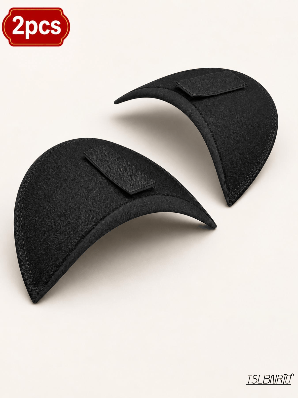 2pcs Lightweight Black Shoulder Shaping Pads, Hook-And-Loop Inserts for Tops And Coats, Builds a Fuller More Polished Shoulder Line - Black