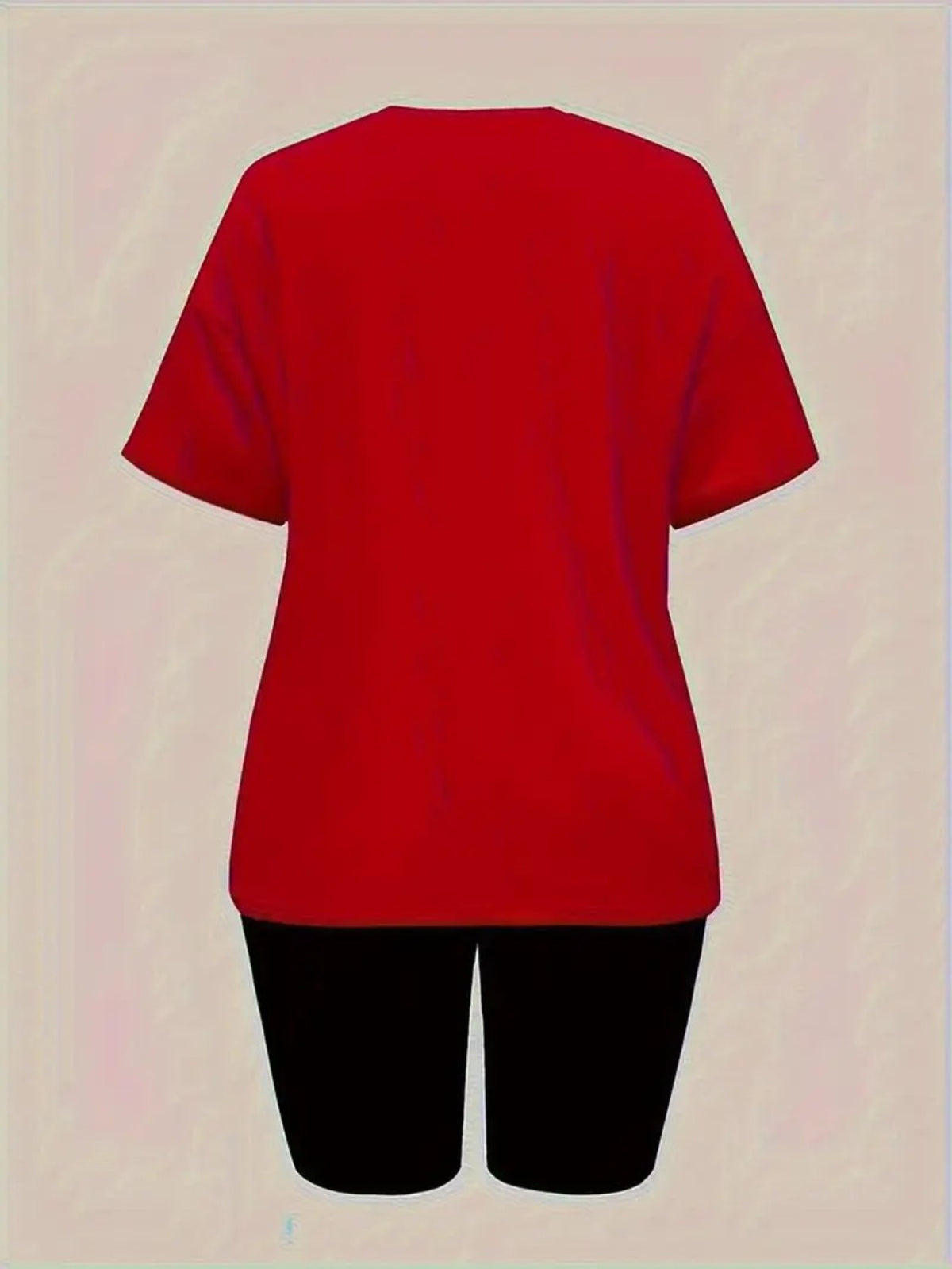 Women'S Disney-Themed T-Shirt Set Featuring a Casual Round Neck And Short Sleeves with a Winnie The Pooh Print, Perfect for Everyday Wear Or As a Gift. Ideal for Daily Outfits, Trendy Casual Wear - Red