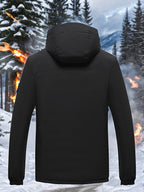 2025 New Heavy Jacket Autumn Winter Thick Warm Direction Very Thick Coat Men'S Fashion Hooded Cold-Proof Jacket Multi-Pocket Outdoor Activity Top in Stock - Black