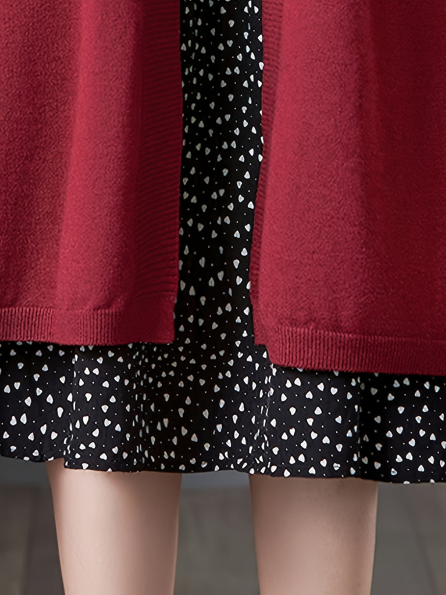 Spring And Autumn 2024 New Women'S Cardigan, a Stylish And Elegant Long Sweater Coat, Loose And Trendy Outerwear - Burgundy