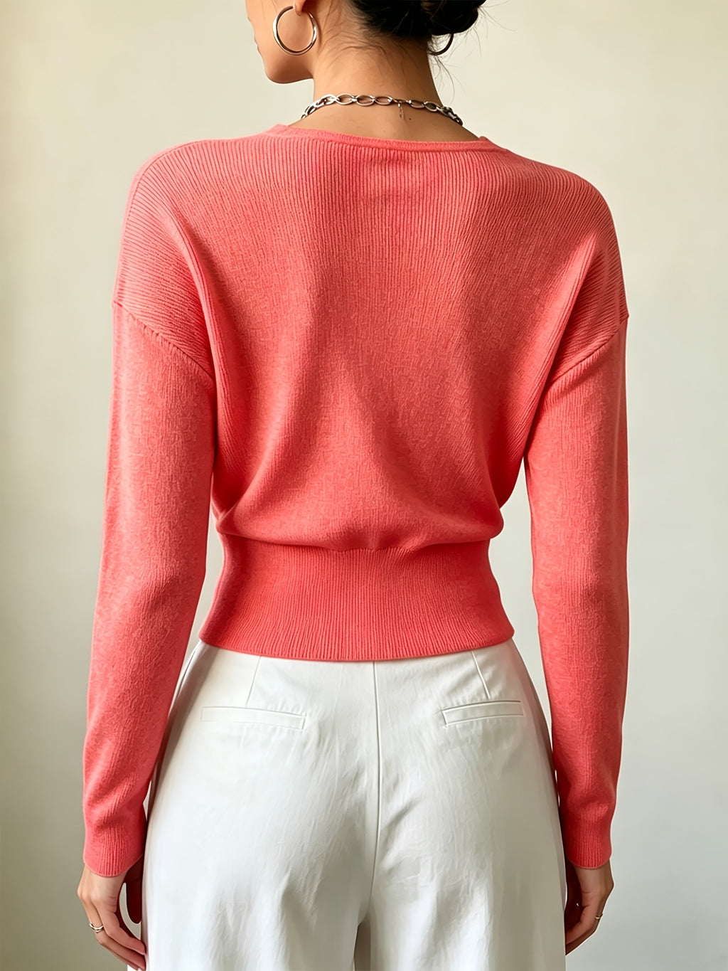 Women'S New Arrivals INS Autumn/Winter Cross-Collar Pullover, Elegant Versatile Loose Fit Machine Washable Long-Sleeve Knitwear - Red