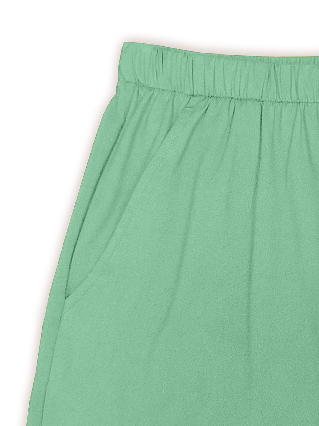 Lightweight Y Daily Casual Comfortable 2026 Spring/Summer New Women's Bottoms with Simple Coconut Tree Print, Street Style Personality, Hip-Lifting Elastic Waistband, Side Pockets, Leg-Length-Enhancing Shorts - Viridity
