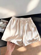 ZD260407098 Spirit Shanshan Direction Women'S Elegant Summer Satin Shorts - Apricot