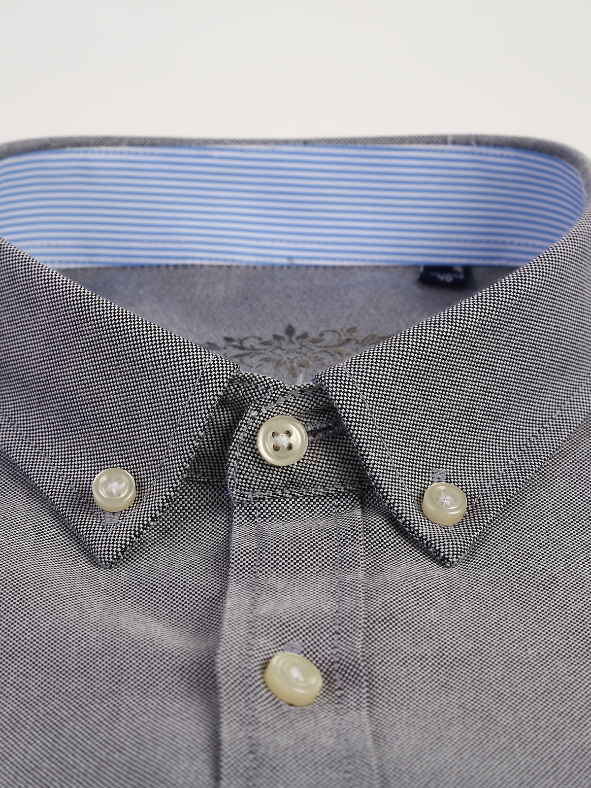 Men'S Long Sleeve 60 Oxford Dress Shirt, Casual - Grey