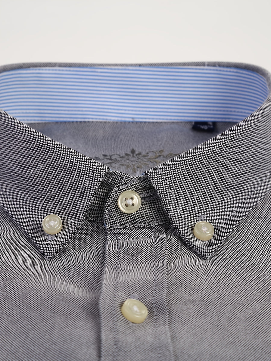 Men'S Long Sleeve 60 Oxford Dress Shirt, Casual - Grey