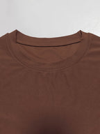Two Logo Midi Dress with Side Slit - Stylish And Comfortable for Women - Coffee Brown