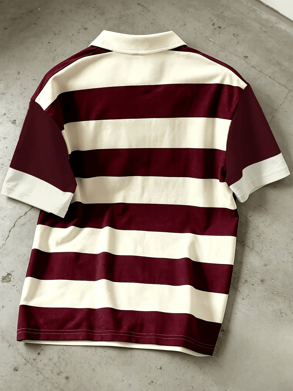 [Digital Print] Men'S Polo Shirt, Black And White Striped Print Short Sleeve Top, Lapel Style, American Casual Trendy Men'S Clothing, Multi-Color Selection - Mixed Color E