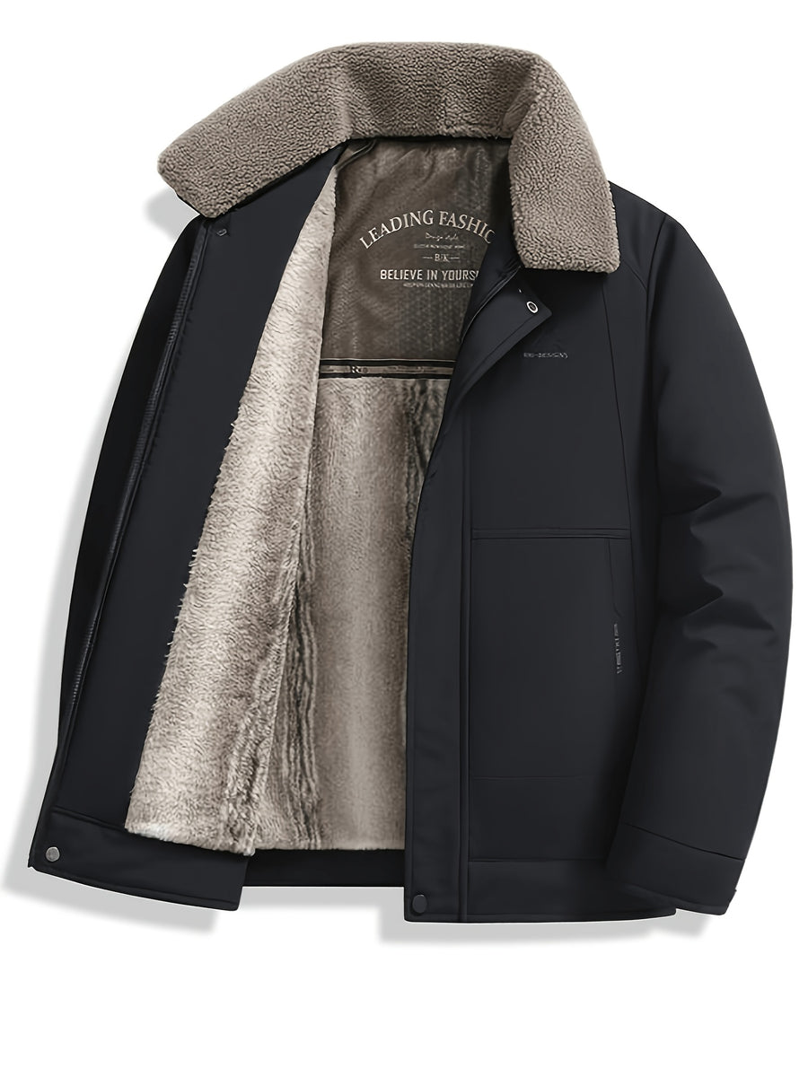 2026 New Jacket, Men'S Coat, Winter Outdoor Travel, Suitable for Snow Travel, Outdoor Leisure, Casual All-Match, Loose Lapel, Puffy And Warm, Casual Warm Clothing, Warm Jacket, Casual Fashion Coat - Deep Blue
