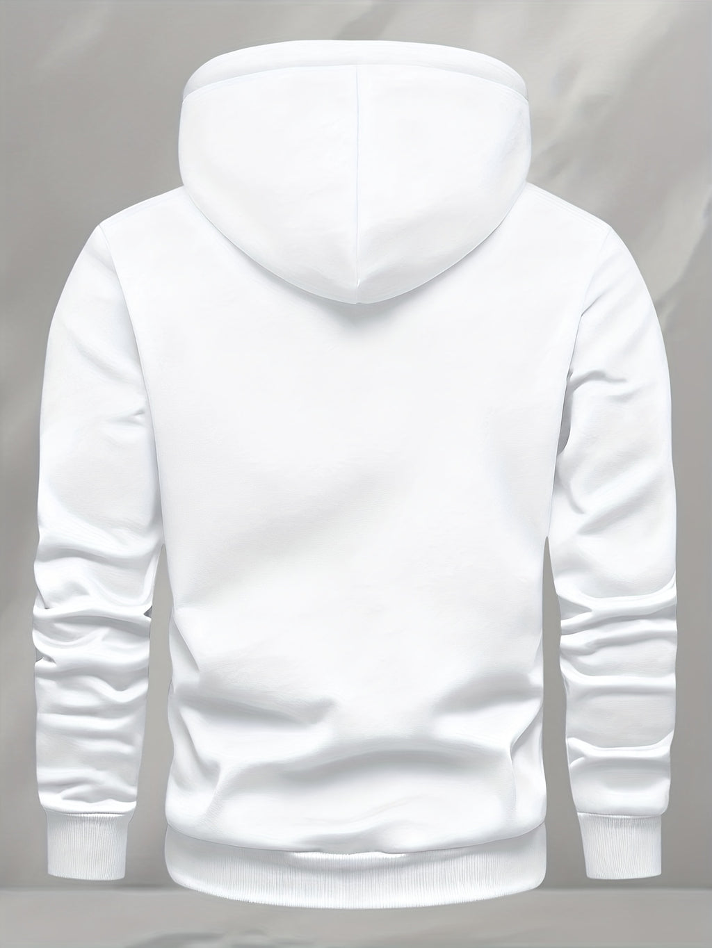 New Arrival: Men'S Hooded Sweatshirt with Geometric Print And Wrinkle-Resistant Fabric - Perfect for Casual Outings And Active Days! - White