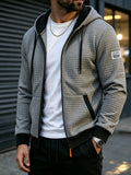 BOWZ Men's Knitted Cardigan, Men's Autumn/Winter Sweater, Hooded Sweatshirt with Pocket Design, Autumn/Winter Warm Top Jacket, Suitable for Outings, Casual Wear, Travel, and Sports - Grey