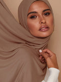 Women'S Jersey Headscarf - Soft, Breathable, And Secure Fit; a Modest Wrap Suitable for Daily Wear, Commuting, Wind, And Shielding - Wheat-colored