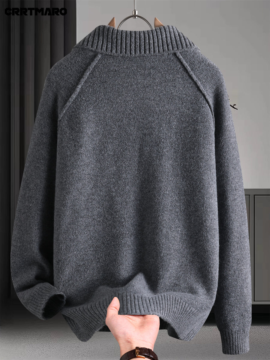 Men'S Pullover Sweater, Warm Long Sleeve Casual Top for Fall And Winter - Black