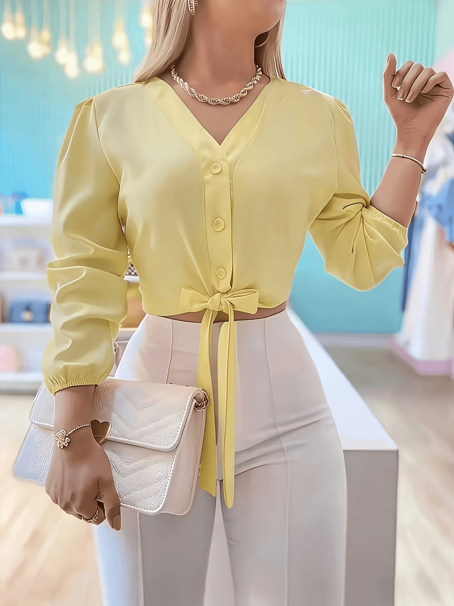 Elegant Spring and Summer Women's Beautiful Shirts - Yellow