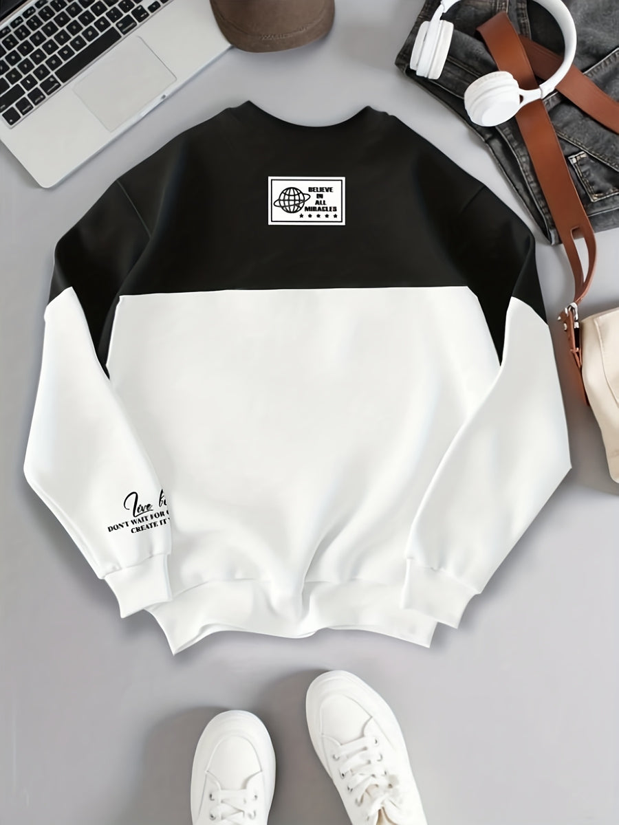 Printed Design – Not Textured, No Embroidery/Sequins, Non-Fabric. This Is a Men's Casual Printed Long-sleeve Sweatshirt - Mixed Color 1