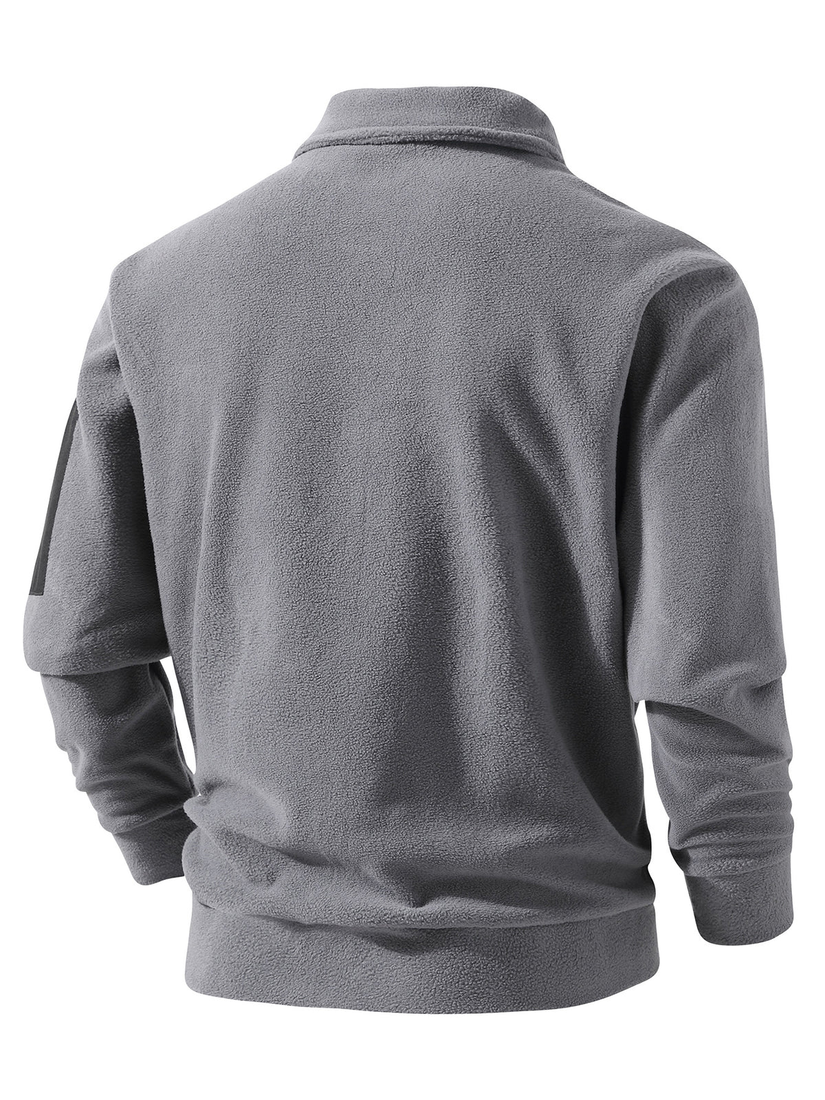 Men's Fashion Sweatshirt with Asymmetrical Collar, Fleece Top, Tactical Warm Jacket for Urban Sports, Fitness, Running, and Casual Attire - Grey