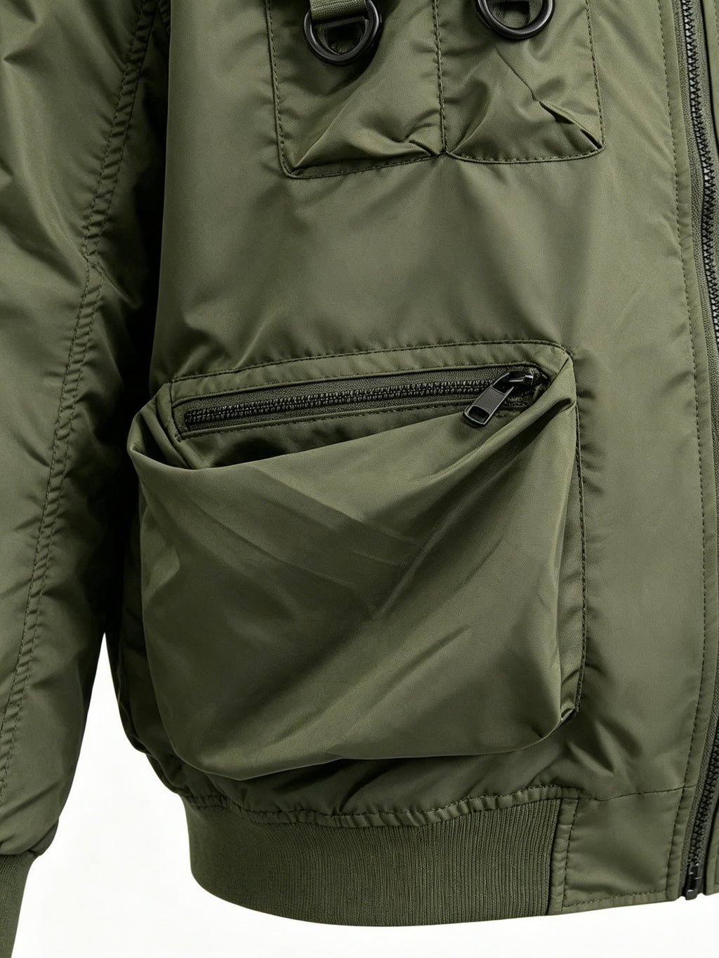2026 Pilot Jacket Vintage Workwear Multi-Machine Motorcycle Jacket with Pockets Functional Outdoor Top - fern green