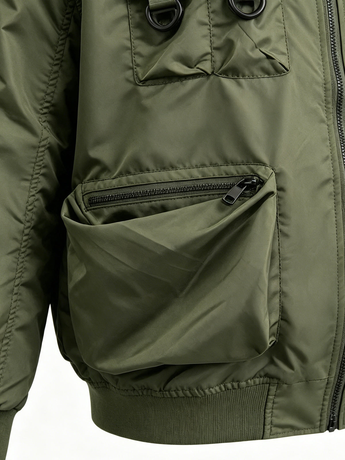 2026 Pilot Jacket Vintage Workwear Multi-Machine Motorcycle Jacket with Pockets Functional Outdoor Top - fern green